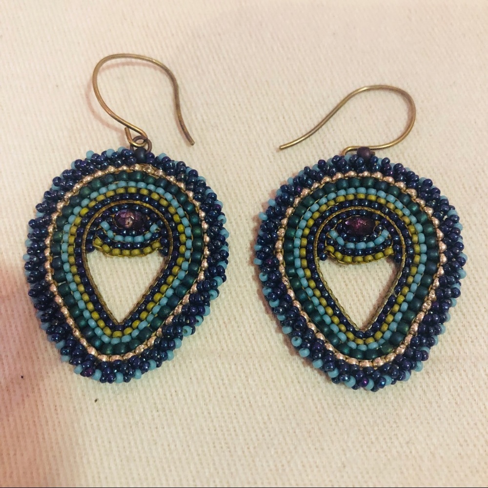 Peacock Beaded Earrings